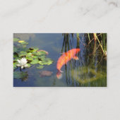 日本のなオレンジコイの魚のはす庭の池 名刺 (正面)
