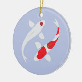 日本のなコイのパーソナライズなクリスマスのオーナメント セラミックオーナメント (左)