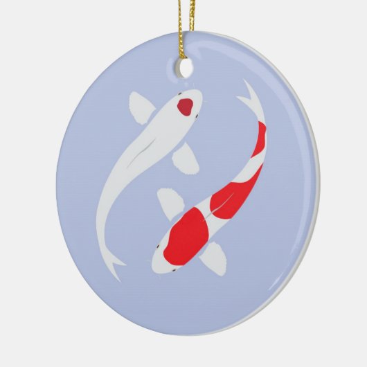 日本のなコイのパーソナライズなクリスマスのオーナメント セラミックオーナメント (左)