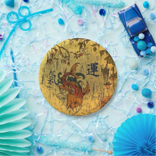 日本のなコイの魚のカスタムな紙皿7つ ペーパープレート (パーティー)