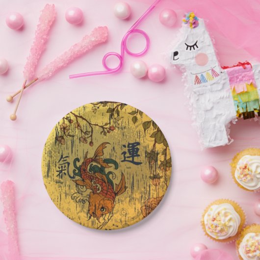 日本のなコイの魚のカスタムな紙皿7つ ペーパープレート (パーティー)