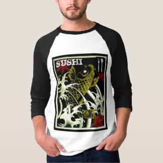 日本のなコイの魚の入れ墨のフラッシュの寿司 Tシャツ