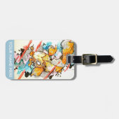 日本のなコイの魚の水彩画の芸術の絵画 ラゲッジタグ (正面横)