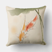 日本のなコイははす池の水泳を採取します クッション (裏面)