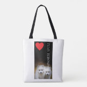 日本のなスピッツの子犬のトートバック トートバッグ (裏面)