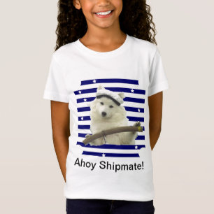 日本のなスピッツ/アメリカのエスキモーの船員のTシャツ Tシャツ
