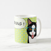 日本のなタキシード猫の朝食のおはようのマグ コーヒーマグカップ (正面右)