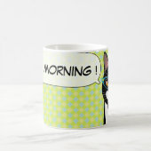 日本のなタキシード猫の朝食のおはようのマグ コーヒーマグカップ (中央)