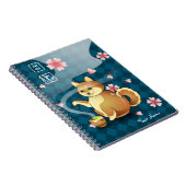 日本のなティーポットの柴犬の漢字のパーソナライズな日記 ノートブック (右側)