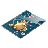 日本のなティーポットの柴犬の漢字のパーソナライズな日記 ノートブック (左側)