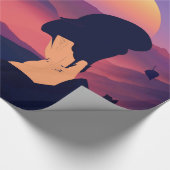 日本のなテーマの芸者の木および朝日 ラッピングペーパー (角)