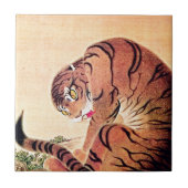 日本のなトラのWoodblockのヴィンテージの芸術Ukiyo-E タイル (正面)