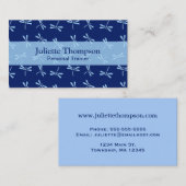 日本のなトンボのパターン、コバルトおよびスカイブルー 名刺 (正面/裏面)