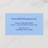 日本のなトンボのパターン、コバルトおよびスカイブルー 名刺 (裏面)