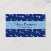 日本のなトンボのパターン、コバルトおよびスカイブルー 名刺 (正面)