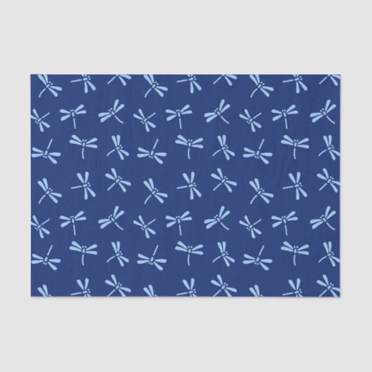 日本のなトンボのパターン、コバルトおよびスカイブルー 薄葉紙 (正面)