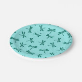 日本のなトンボのパターン、ターコイズおよび水 ペーパープレート (アングル)