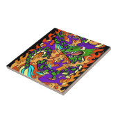 日本のなドラゴンのデザイン タイル (側面)