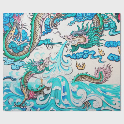 日本のなドラゴンの包装紙 ラッピングペーパー (フラット)