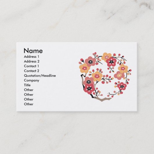 日本のなプラムは円開きます 名刺 (正面)