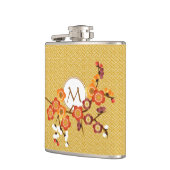 日本のなプラムは赤幾何学的な金ゴールドのオレンジ開きます フラスク (左)