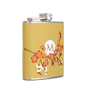 日本のなプラムは赤幾何学的な金ゴールドのオレンジ開きます フラスク (右)