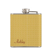 日本のなプラムは赤幾何学的な金ゴールドのオレンジ開きます フラスク (裏面)