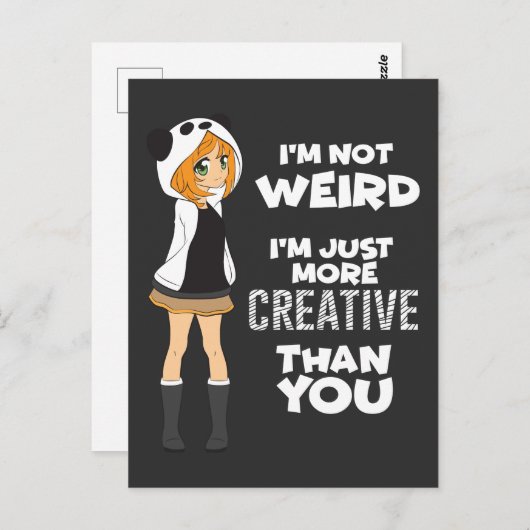 日本のなマンガのギフトのかわいいかわいいの日本製アニメファンのパンダ ポストカード (正面/裏面)