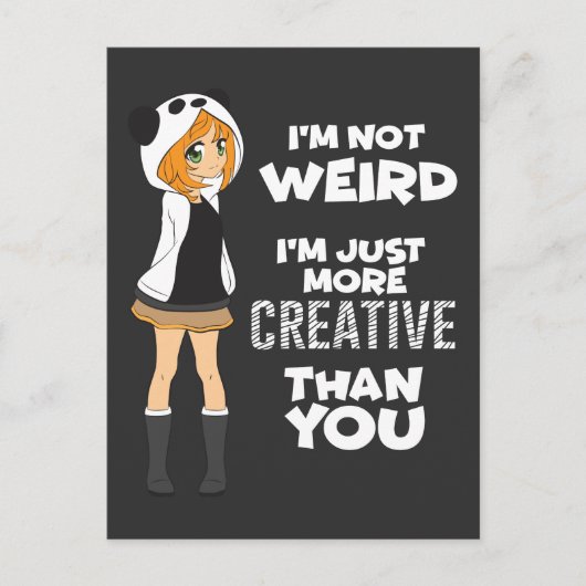 日本のなマンガのギフトのかわいいかわいいの日本製アニメファンのパンダ ポストカード (正面)