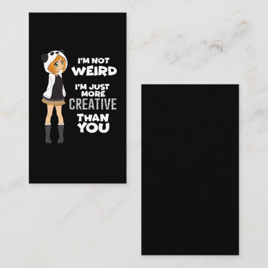 日本のなマンガのギフトのかわいいかわいいの日本製アニメファンのパンダ 名刺 (正面/裏面)