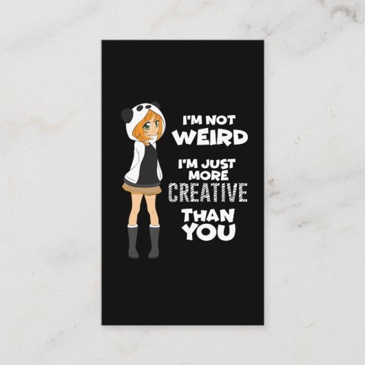 日本のなマンガのギフトのかわいいかわいいの日本製アニメファンのパンダ 名刺 (正面)