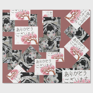 日本のなモチーフの包装紙 ラッピングペーパー