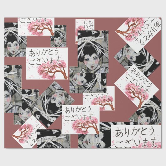 日本のなモチーフの包装紙 ラッピングペーパー (フラット)