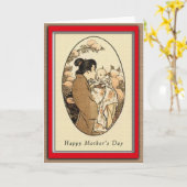 日本のなヴィンテージの母の日 カード (黄色い花)