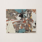 日本のなヴィンテージのukiyo-eの芸者の古いスクロール ジグソーパズル (横)