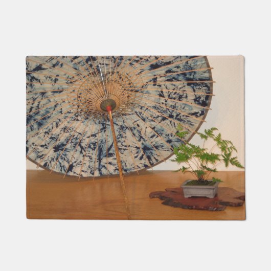 日本のな傘および盆栽の木のWashington D.C. ドアマット (正面)