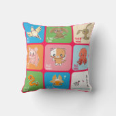 日本のな動物のdoubutsuの枕を学んで下さい クッション (裏面)