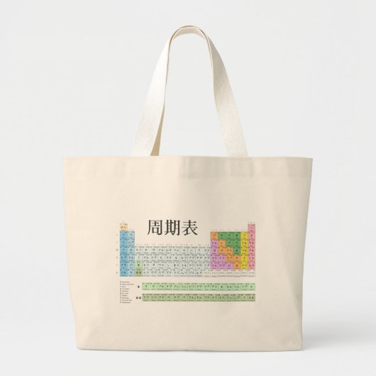 日本のな周期表 ラージトートバッグ (正面)
