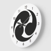 日本のな家紋(KAMON)の記号 ラージ壁時計 (傾斜)