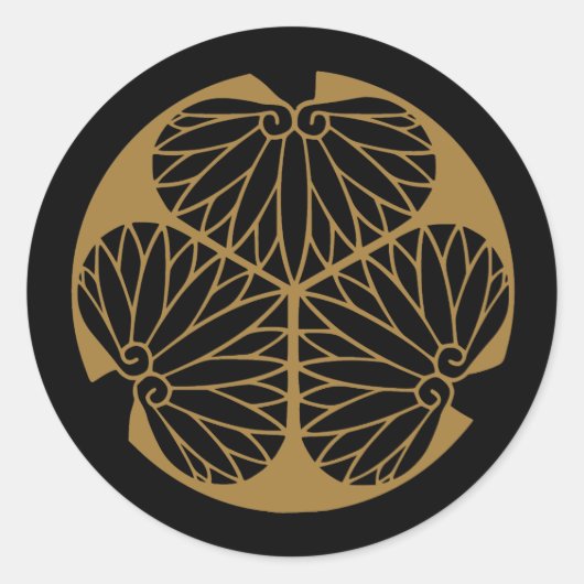 日本のな家紋KAMONの記号 ラウンドシール (正面)