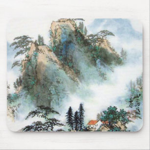 日本のな山の水彩画 マウスパッド