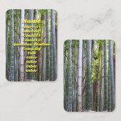 日本のな巨大なタケの森林、Sagano、京都、日本 名刺 (正面/裏面)