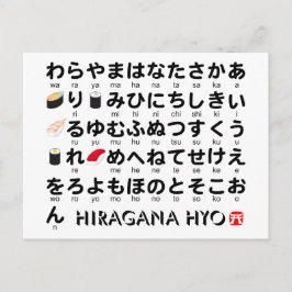 日本のな平仮名のテーブル(寿司) ポストカード