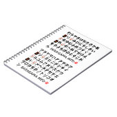 日本のな平仮名及び片仮名のテーブル(アルファベット) ノートブック (左側)