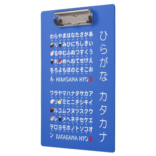 日本のな平仮名及び片仮名のテーブル(寿司) クリップボード (左)