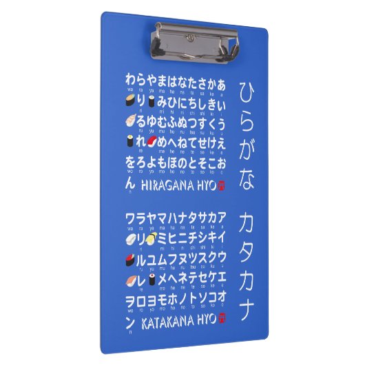 日本のな平仮名及び片仮名のテーブル(寿司) クリップボード (右)
