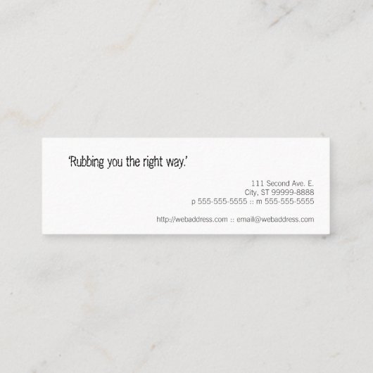 日本のな庭のタケ スキニー名刺 (裏面)