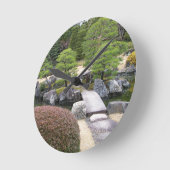 日本のな庭の日本庭園 ラウンド壁時計 (傾斜)