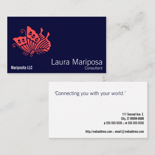 日本のな庭の蝶 名刺 (正面/裏面)