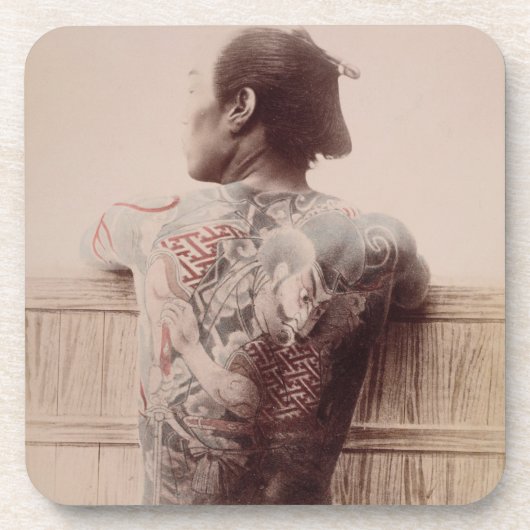 日本のな新郎の入れ墨、c.1880 (写真) コースター (正面)